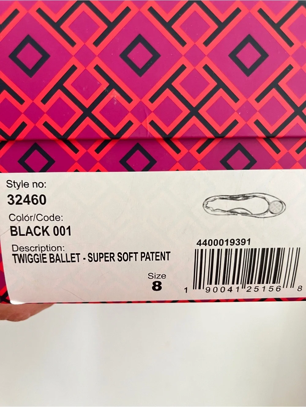 NICE Tory Burch Black Patent Leather Logo Ballet Flats Twiggie soft Womens Sz 8